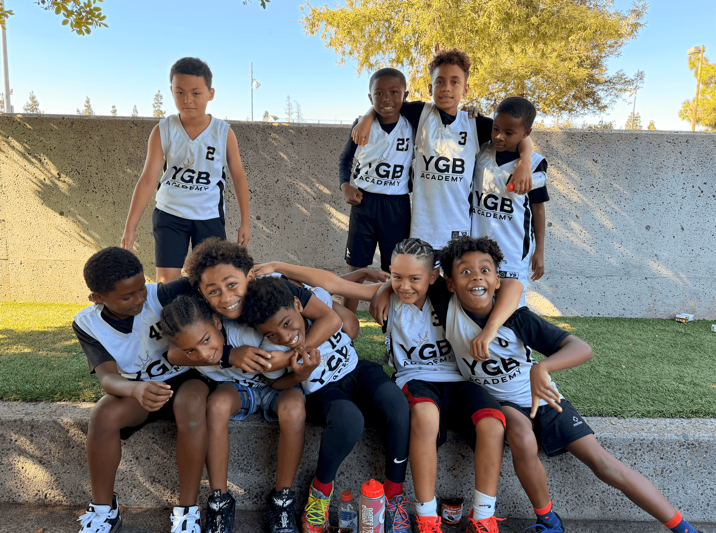 YGB basketball team, together and smiling